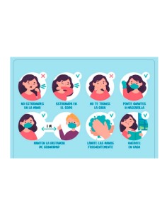 Vinilo adhesivo infantil| Prevención Covid-19 | 42x29.7cm | Cartel Informativo