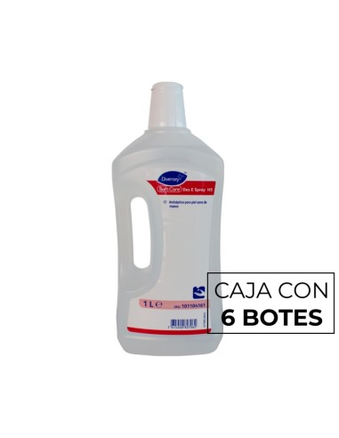 6 botes 1L Desinfectante de manos | Antiséptico | Solución hidroalcohólica