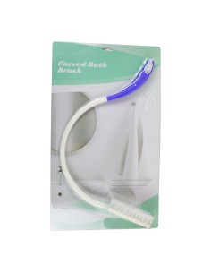 Cepillo curvo para espalda | Blanco y azul | Plástico 2