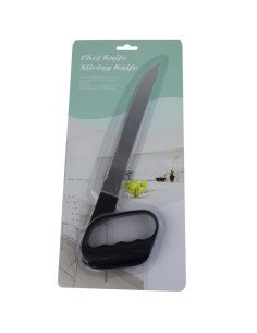 Cuchillo rebanador | Acero inoxidable | Negro