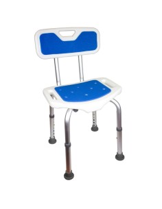 Silla de baño de aluminio | Con respaldo y asiento acolchado | Herdegen