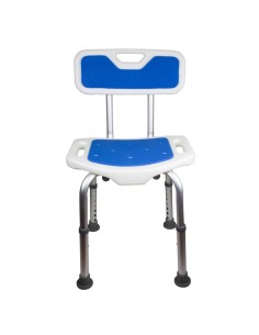 Silla de baño de aluminio | Con respaldo y asiento acolchado | Herdegen 2