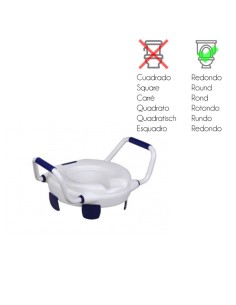 Elevador de inodoro con reposabrazos y sin tapa, hasta 110 kgs, altura 11cm 2