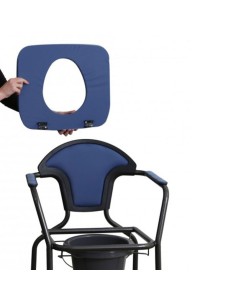 Silla WC | Portátil | Reposabrazos | Acero | Azul