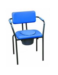 Silla con inodoro | Respaldo alto | Reposabrazos | Acero