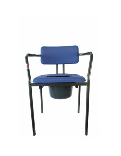Silla con inodoro | Respaldo alto | Reposabrazos | Acero 2