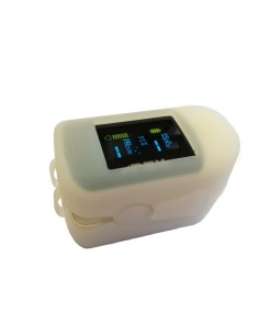 Oxímetro dedo, Pulsioximetro de dedo profesional portátil con pantalla LCD  para mediciones de pulso (PR) y saturación de oxígeno (SpO2) 