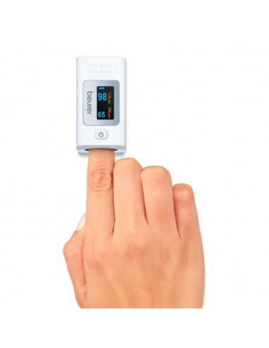 Pulsioxímetro digital de dedo Beurer - PO 35 | con onda plestismográfica | Incluye cinta de sujeción y funda para cinturón