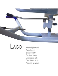 Silla de baño giratoria anatómica con reposabrazos y respaldo | Modelo Lago 2