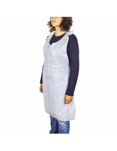 Delantal desechable | Caja 1.000 uds | Polietileno | Blanco | 18 micras | Talla única 2