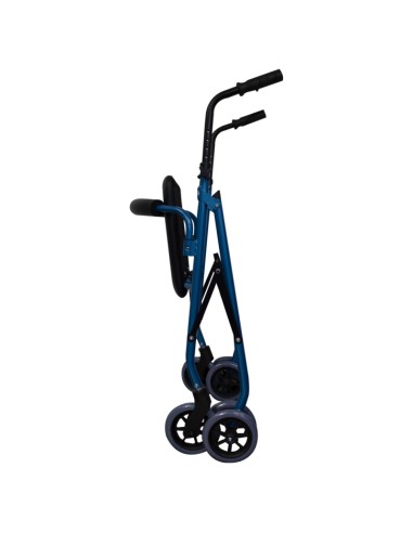 Andador plegable con ruedas, ayuda de movilidad de aluminio con freno y  ruedas, andador médico estándar ligero para personas mayores y adultos  (color