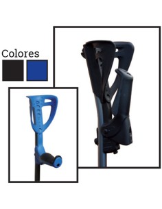 Muletas | Bastones plegables con empuñadura ultra-suave acolchada "Ergotech" (unidad o par) | Negra o Azul 2