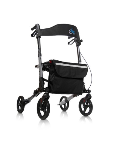 Caminadores para personas mayores, plegable y ajustable, altura del mango,  ayuda para la movilidad, con asiento y respaldo, cesta de almacenamiento