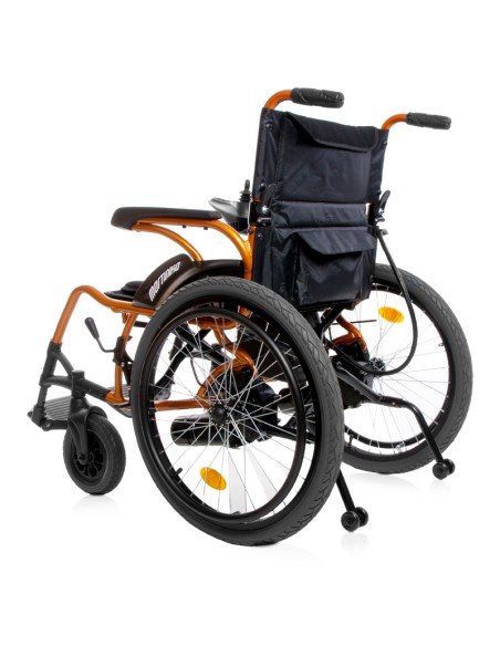 Silla de ruedas eléctrica plegable 2 en 1 super ligera Martinika Impulse | Negra o Naranja