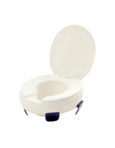 Elevador de inodoro con soportes de ajuste rápido | con tapa | 10 cm