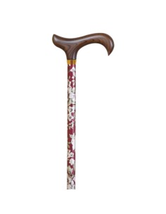 Muletilla extensible de aluminio | Estampada con flores | Roja