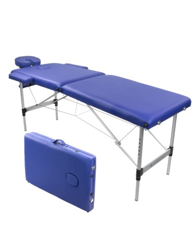Camilla fisioterapia plegable, Reposacabezas, Portátil, Aluminio, 186x60  cm, Azul