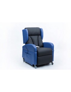 Sillón eléctrico reclinable y de elevación con ruedas | Freno de 2 motores | Reposabrazos desmontables | Proclassic | Azul o Ama