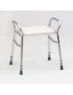 Taburete de ducha de aluminio con reposabrazos | Regulable | Djerba