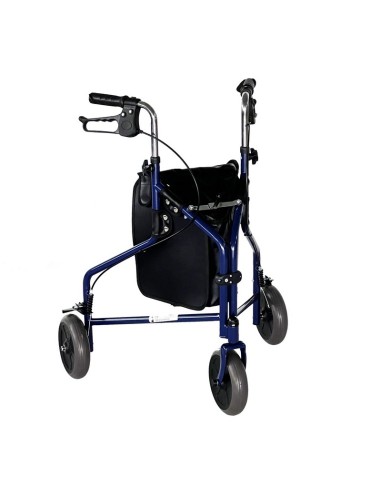Andador de 3 ruedas con bolsa y cesta muy maniobrable, regulable y plegable | Delta