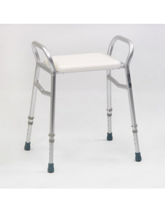 Taburete de ducha de aluminio con reposabrazos | Regulable | Djerba 2