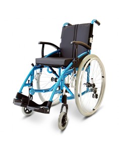 Silla de ruedas plegable de aluminio | Respaldo partido | Cojín grueso | Ruedas traseras extraíbles | Ruedas antivuelco | Turque