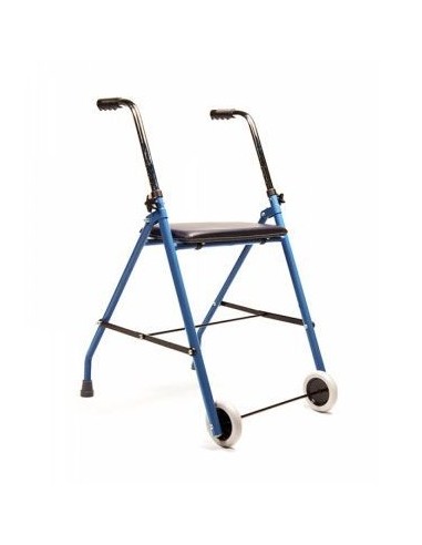 Andador de 2 ruedas con asiento acolchado, plegable y regulable en altura A090