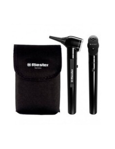 Otoscopio + Oftalmoscopio e-scope de vacío 2,7 V en funda Negro