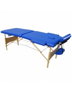 Camilla de masaje plegable con reposacabezas | Portátil | Madera | 186x60 cm | Azul | CM-01 Light 2