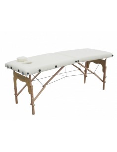 Camilla plegable | Madera | Portátil | 180x60 cm | Masaje | Crema | CM-01 BASIC 2