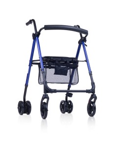 Andador plegable de 4 ruedas | con asiento, cesta, respaldo y porta bastones | Frenos por presión | CR04-FP | Rojo o Azul 2