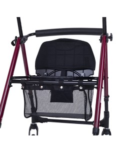 Andador plegable de 4 ruedas | con asiento, cesta, respaldo y porta bastones | Frenos por presión | CR04-FM | Rojo o Azul 2
