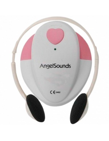 Detector fetal | Capacidad sonora | Seguro | Cómodo | Incluye cable de audio | Portátil | Sencillo | Rosa | AngelSounds | Mobicl