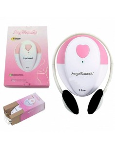 Detector fetal | Capacidad sonora | Seguro | Cómodo | Incluye cable de audio | Portátil | Sencillo | Rosa | AngelSounds | Mobicl 2