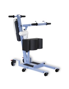 Grúa domiciliaria de bipedestación y cambiapañales con arnés incluido | Way up Blue
