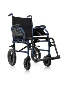 Silla de ruedas de aluminio plegable con ruedas de tránsito | Saby 30 | Azul o Gris | TotalCare