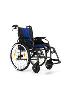 Silla de ruedas plegable de aluminio | autopropulsable | con cojín y tapizado confort | respaldo partido | Freno de acompañante 