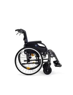 Silla de ruedas plegable de aluminio | autopropulsable | con cojín y tapizado confort | respaldo partido | Freno de acompañante  2