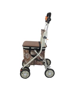 Carro de la compra andador plegable con bolsa | 4 ruedas | Hasta 120 Kg | Sistema de frenado | Estampado | Coliseo 2