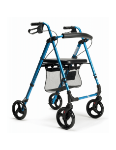 Andador plegable y regulable con cesta, respaldo, asiento...