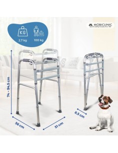 Andador Caminador de aluminio sin ruedas | Regulable y... 2