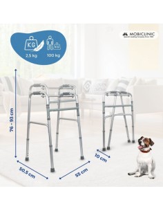 Andador caminador sin ruedas de aluminio plegable y... 2