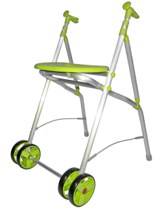 Andador de aluminio plegable y regulable con asiento...