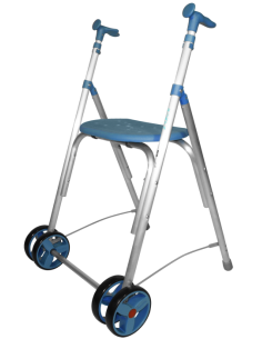 Andador de aluminio plegable y regulable con asiento | 2...
