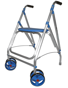 Andador de aluminio plegable y regulable con asiento y...