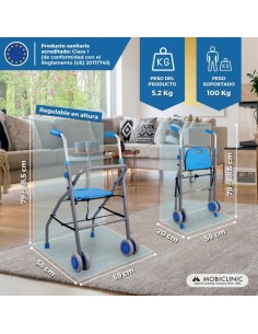 Andador de aluminio ligero plegable y regulable con... 2