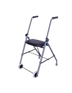 Andador de aluminio muy ligero con 2 ruedas, plegable y...