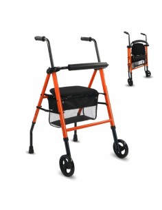 Andador de 2 ruedas de aluminio, plegable y regulable,...