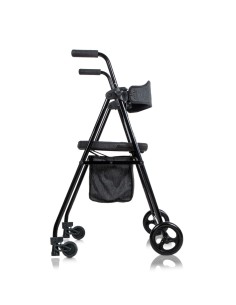 Andador de acero plegable con asiento y kit de ruedas... 2