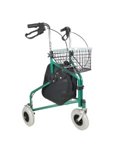 Andador de 3 ruedas plegable, regulable, con cesta y... 2